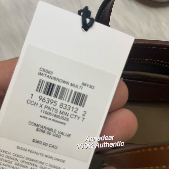 Coach X Peanuts City Mini Tote Bag In Signature Canvas With Snoopy Print CBS83 - Picture 8 of 13